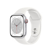 Apple Watch Series 8 GPS + Cellular de 41 mm con caja de aluminio plateada y correa deportiva blanca - Talla S/M