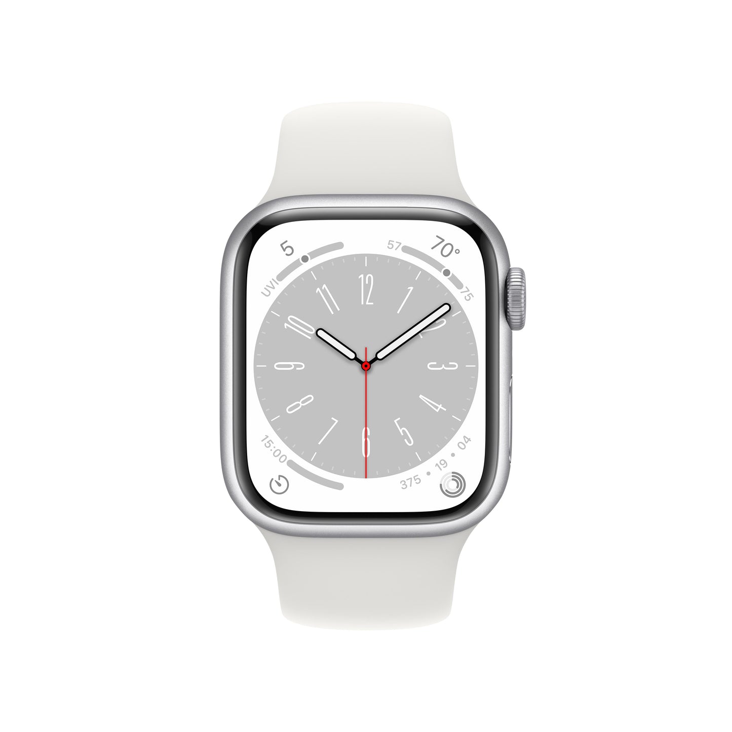 Apple Watch Series 8 GPS + Cellular de 41 mm con caja de aluminio plateada y correa deportiva blanca - M/L