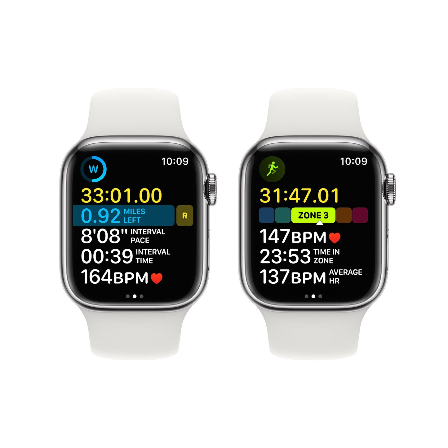Apple Watch Series 8 GPS + Cellular de 41 mm con caja de acero inoxidable plateada y correa deportiva blanca - Talla S/M