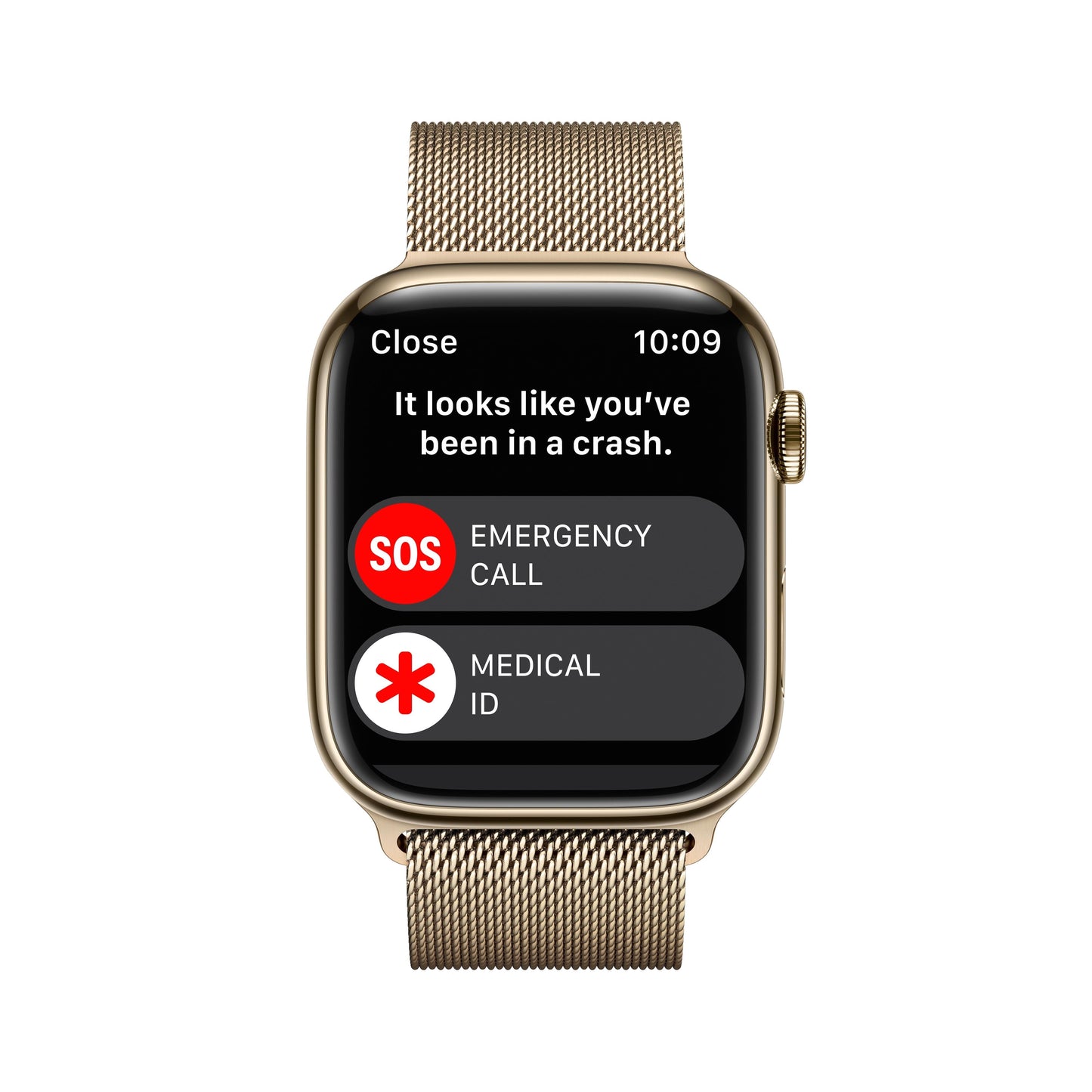 Apple Watch Series 8 GPS + Cellular de 45 mm con caja de acero inoxidable dorado y correa milanesa dorada