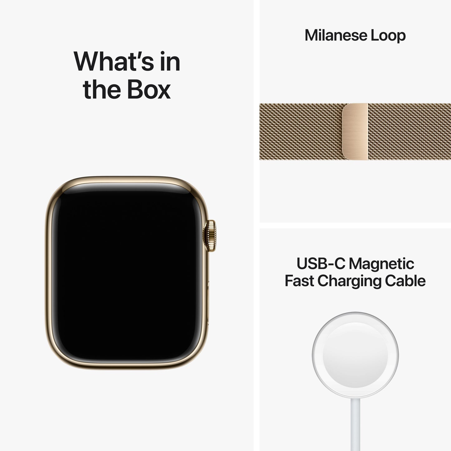 Apple Watch Series 8 GPS + Cellular de 45 mm con caja de acero inoxidable dorado y correa milanesa dorada