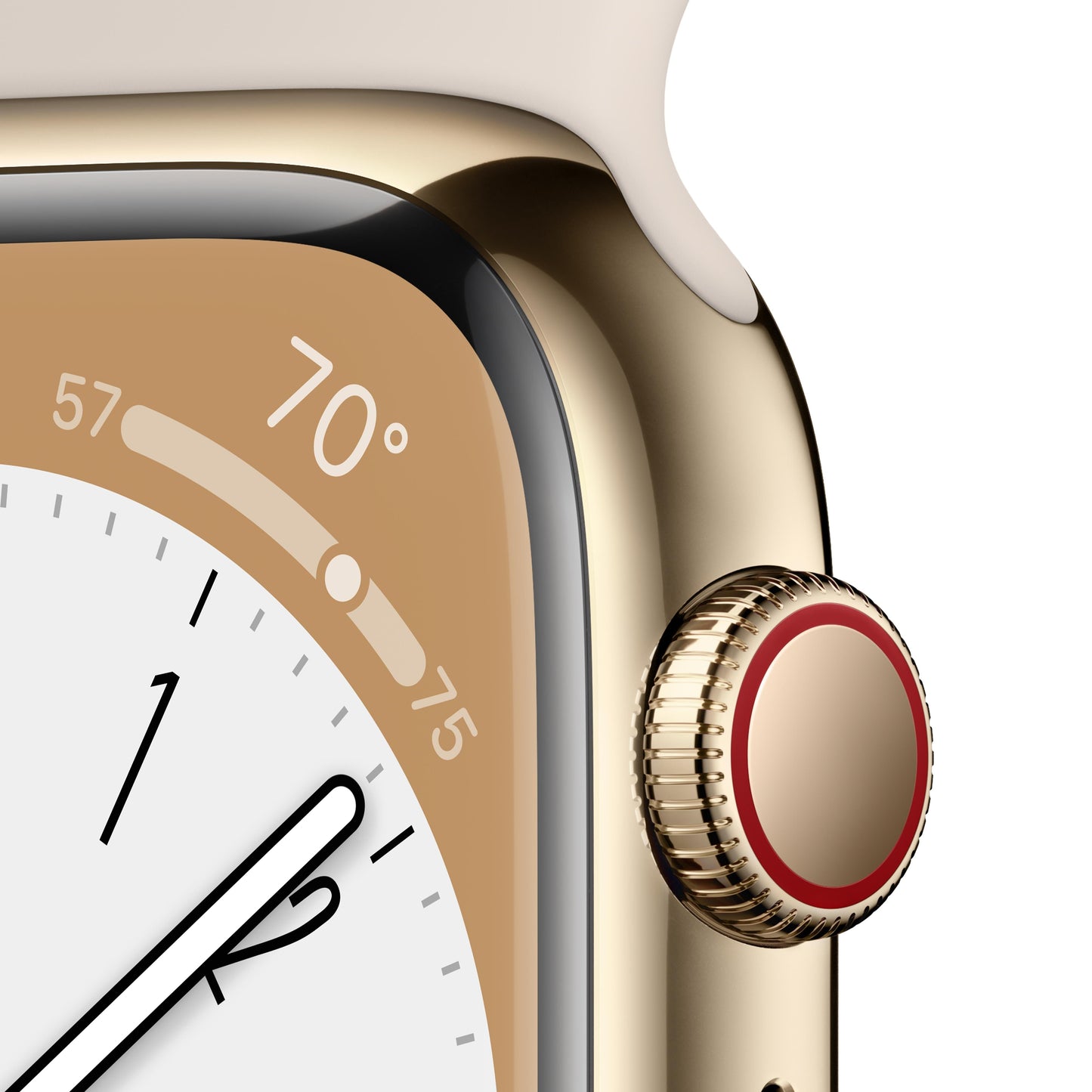 Apple Watch Series 8 GPS + Cellular 45mm Gold Stainless Steel Case with Starlight Sport Band - S/M