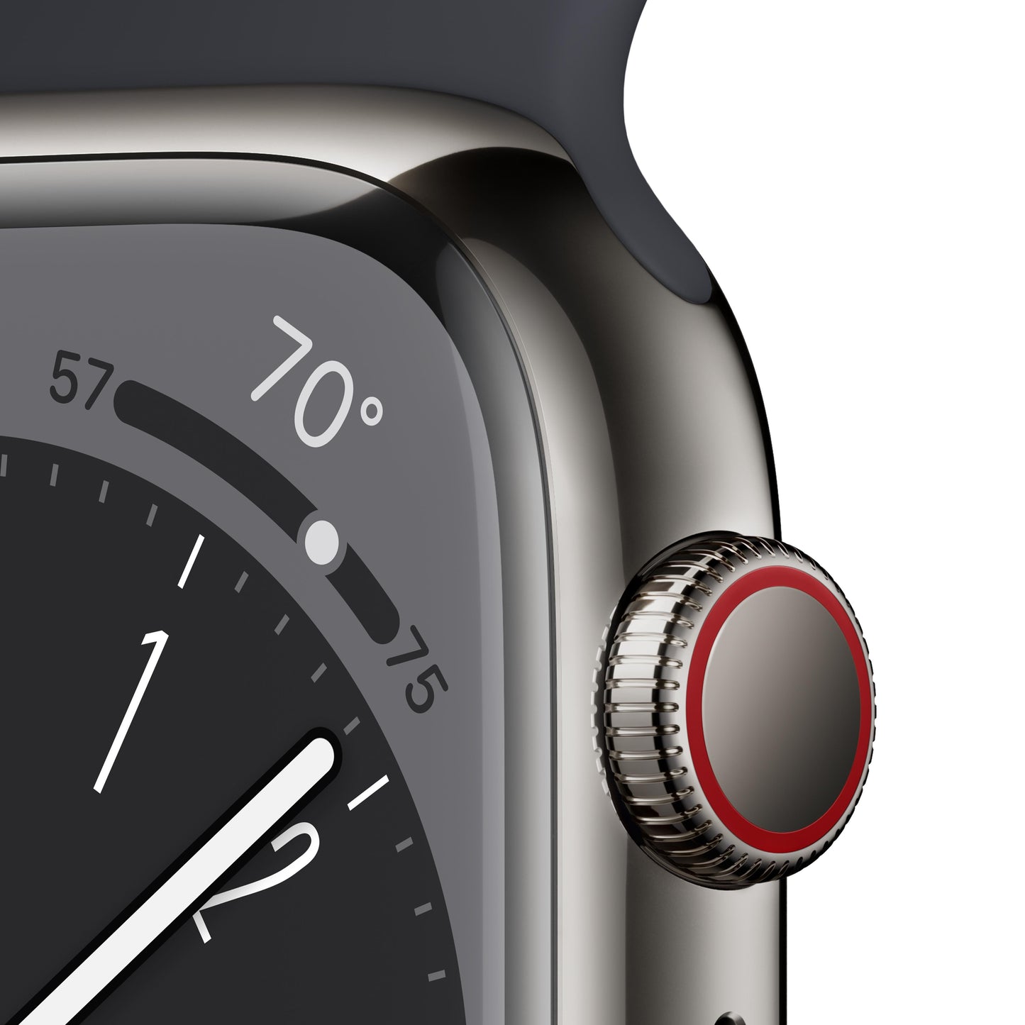 Apple Watch Series 8 GPS + Cellular 45mm Graphite Stainless Steel Case with Midnight Sport Band - M/L
