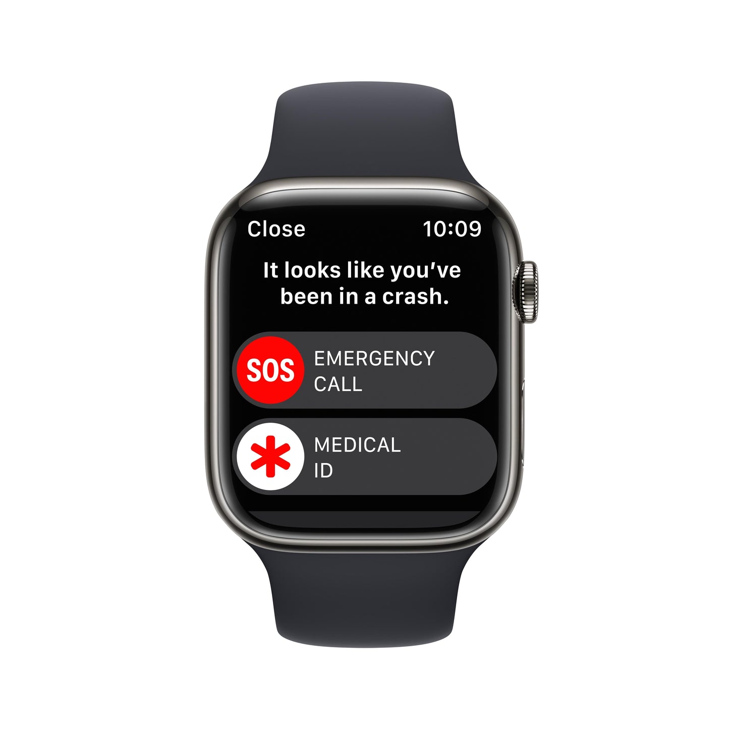 Apple Watch Series 8 GPS + Cellular 45mm Graphite Stainless Steel Case with Midnight Sport Band - M/L