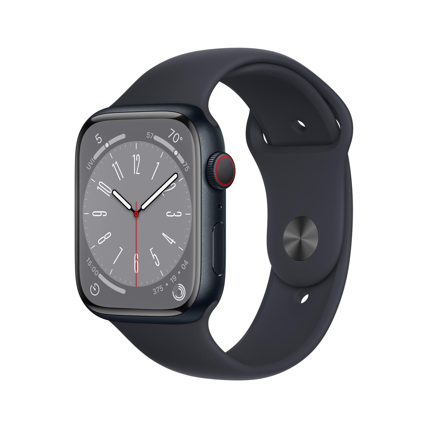Apple Watch Series 8 GPS + Cellular 45mm Midnight Aluminum Case with Midnight Sport Band - S/M