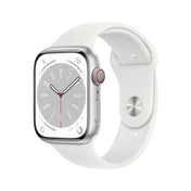 Apple Watch Series 8 GPS + Cellular 45mm Silver Aluminum Case with White Sport Band - S/M