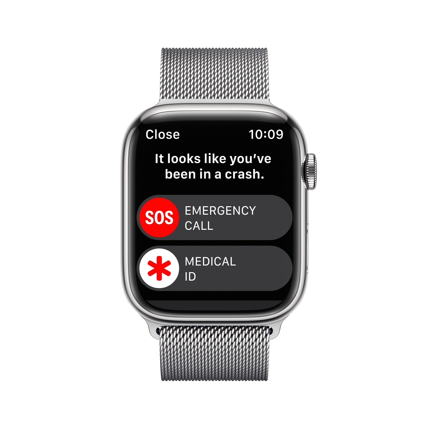 Apple Watch Series 8 GPS + Cellular de 45 mm con caja de acero inoxidable plateada y correa milanesa plateada