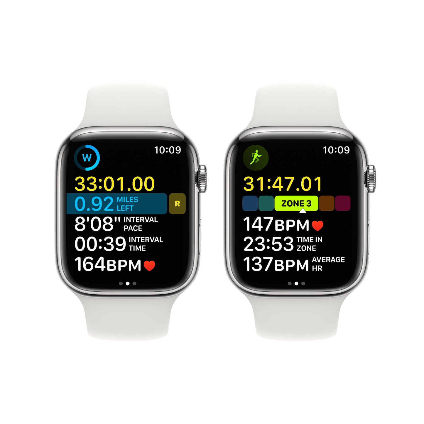 Apple Watch Series 8 GPS + Cellular 45mm Silver Stainless Steel Case with White Sport Band - M/L