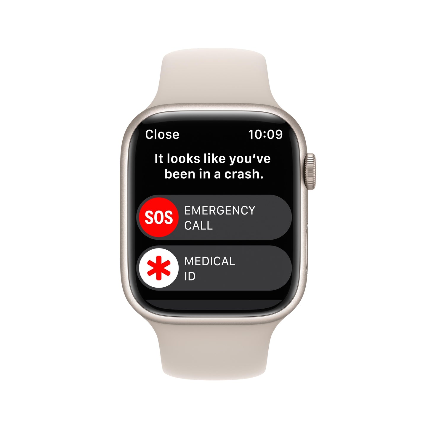Apple Watch Series 8 GPS + Cellular 45mm Starlight Aluminum Case with Starlight Sport Band - S/M