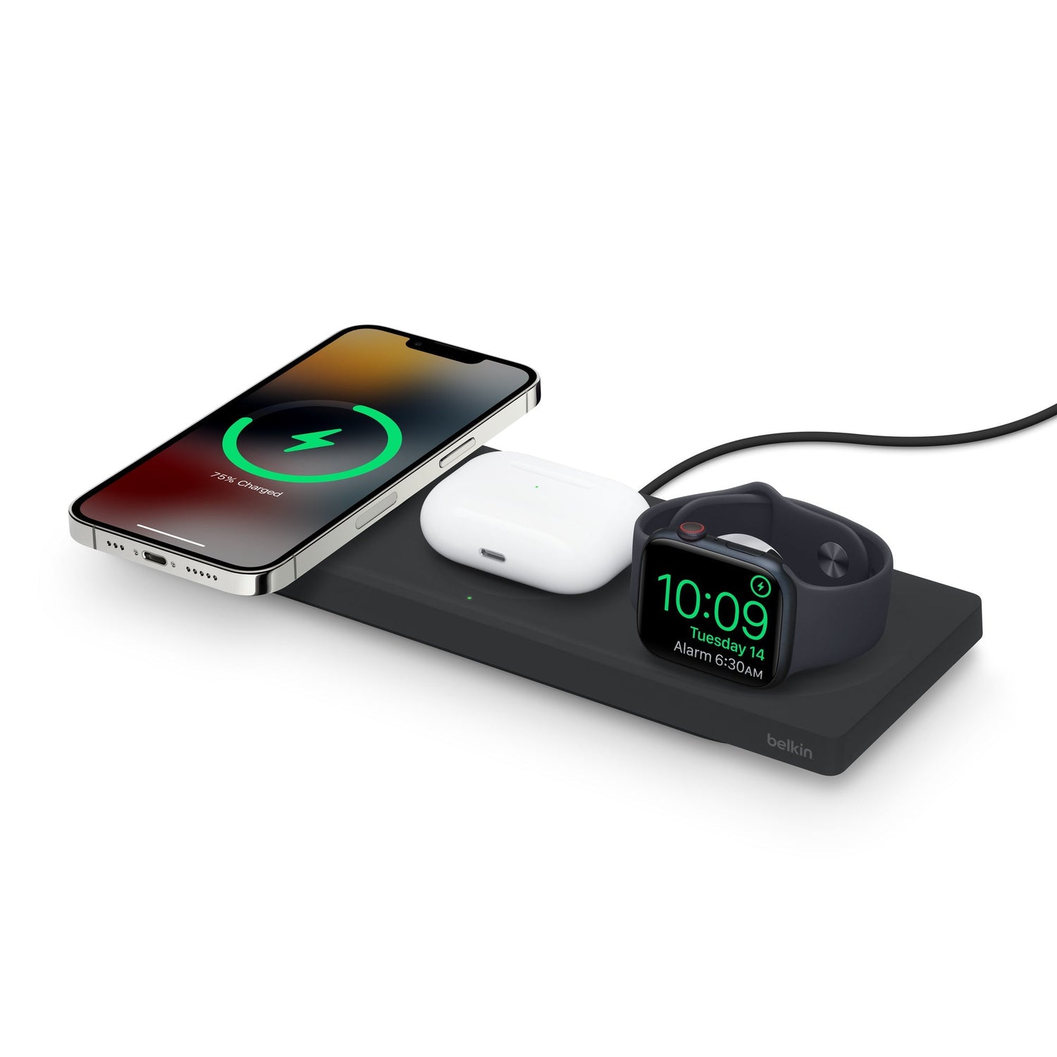 Base de carga inalámbrica 3 en 1 Belkin BOOST↑CHARGE™ PRO con MagSafe - Negro