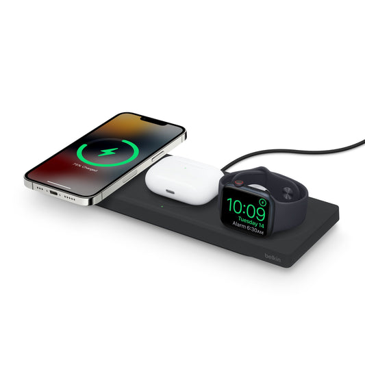 Belkin BOOST↑CHARGE™ PRO 3-in-1 Wireless Charging Pad with MagSafe - Black