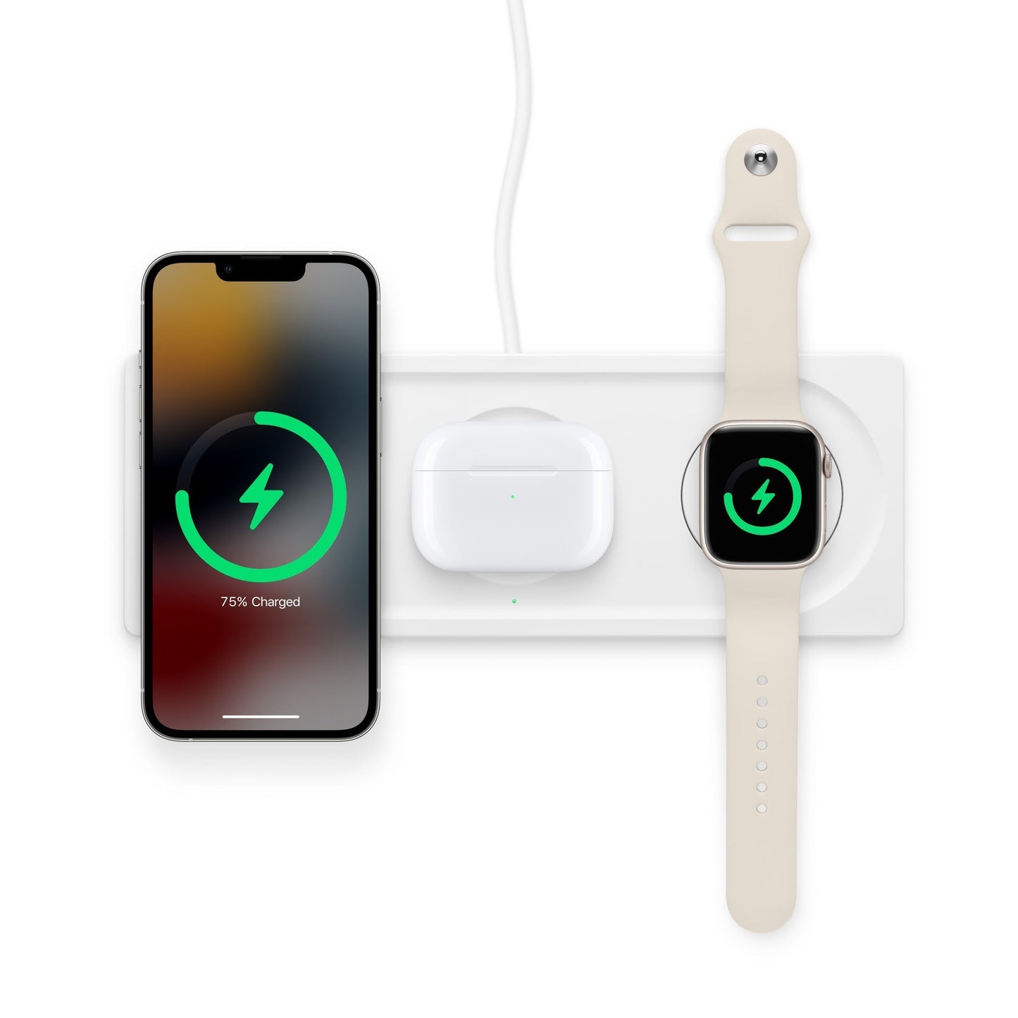 Belkin BOOST↑CHARGE™ PRO 3-in-1 Wireless Charging Pad with MagSafe - White