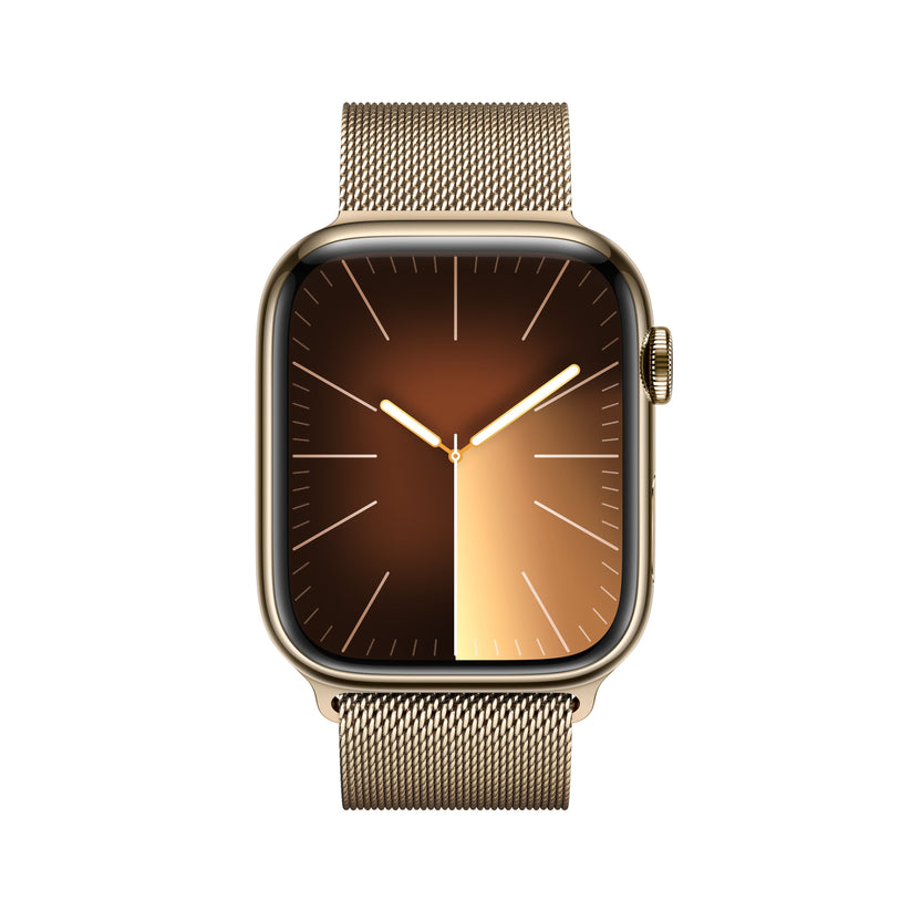 Apple_Watch_Series_9_LTE_45mm_Gold_Stainless_Steel_Gold_Milanese_Loop_PDP_Image_Position-2__en-US
