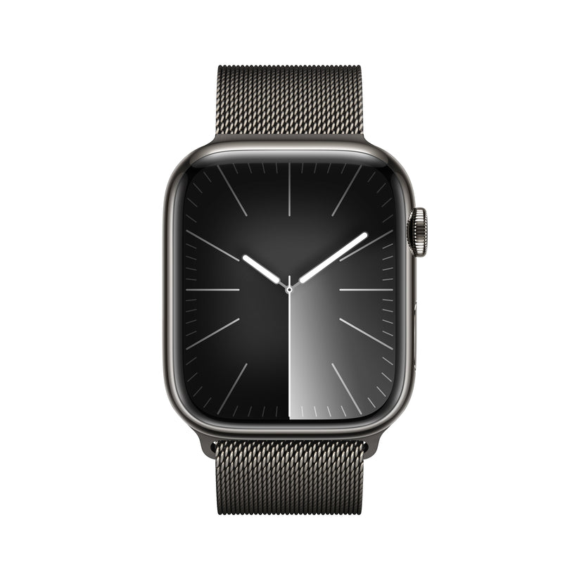 Apple_Watch_Series_9_LTE_45mm_Graphite_Stainless_Steel_Graphite_Milanese_Loop_PDP_Image_Position-2__en-US
