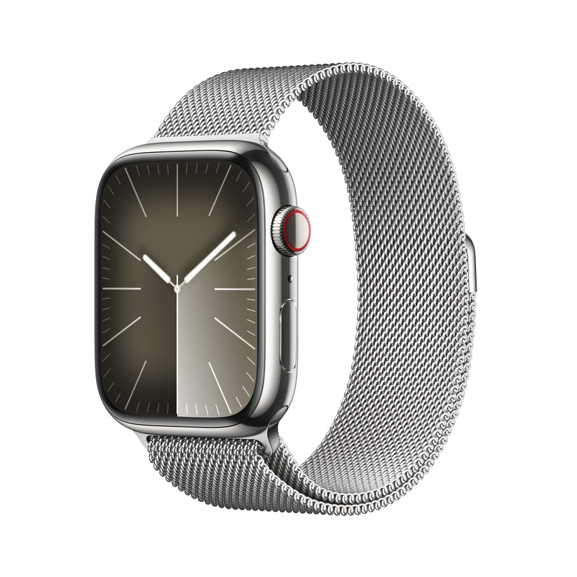 Apple_Watch_Series_9_LTE_45mm_Silver_Stainless_Steel_Silver_Milanese_Loop_PDP_Image_Position-1__en-US