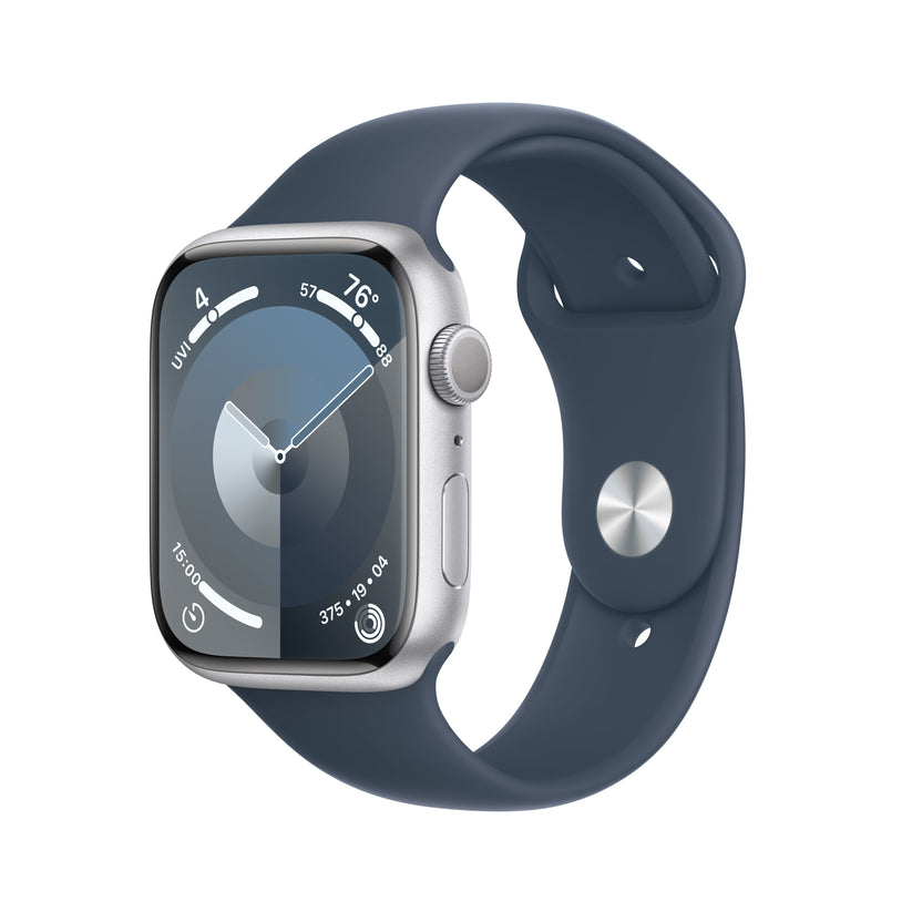 Apple_Watch_Series_9_GPS_45mm_Silver_Aluminum_Storm_Blue_Sport_Band_PDP_Image_Position-1__en-US