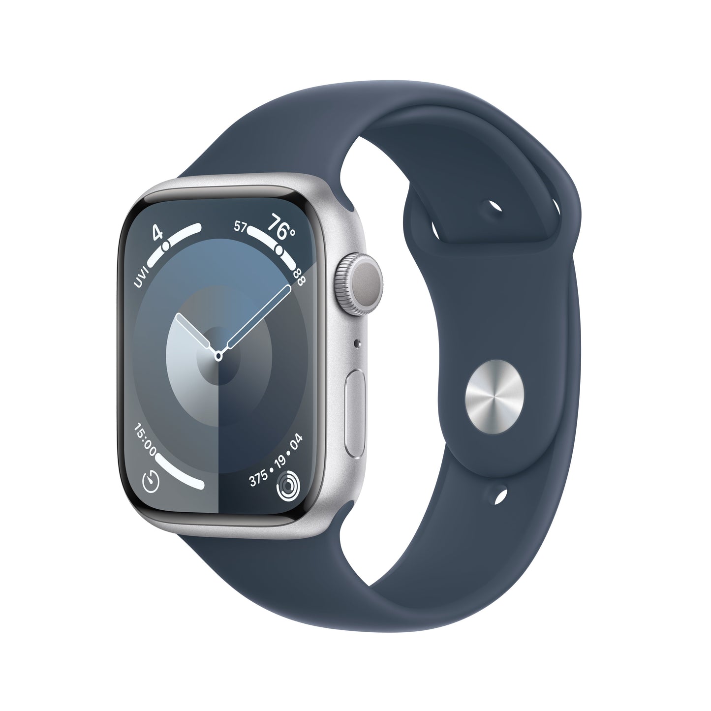 Apple_Watch_Series_9_GPS_45mm_Silver_Aluminum_Storm_Blue_Sport_Band_PDP_Image_Position-1__en-US
