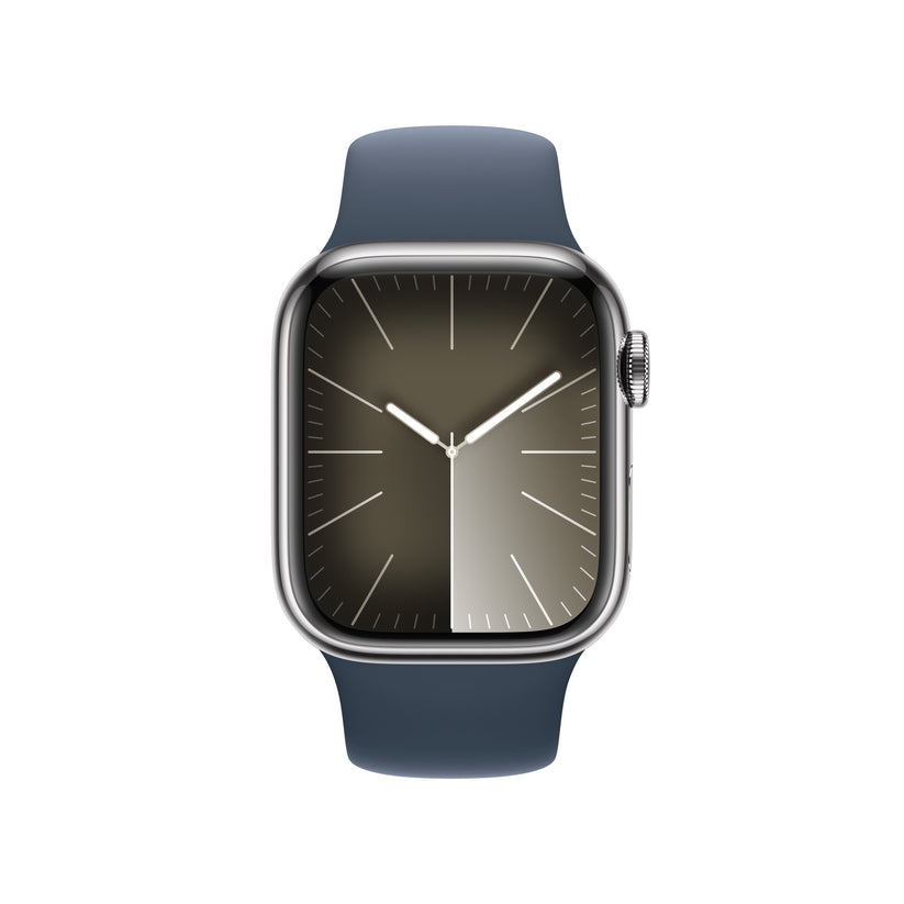 Apple_Watch_Series_9_LTE_41mm_Silver_Stainless_Steel_Storm_Blue_Sport_Band_PDP_Image_Position-2__en-US