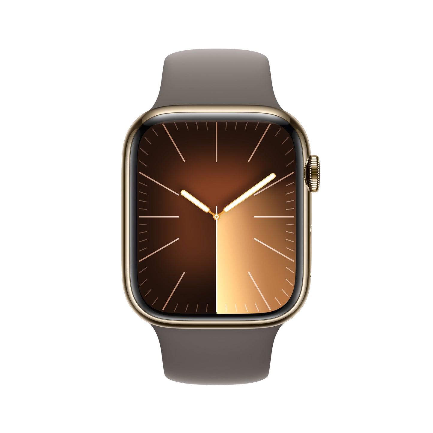 Apple_Watch_Series_9_LTE_45mm_Gold_Stainless_Steel_Clay_Sport_Band_PDP_Image_Position-2__en-US