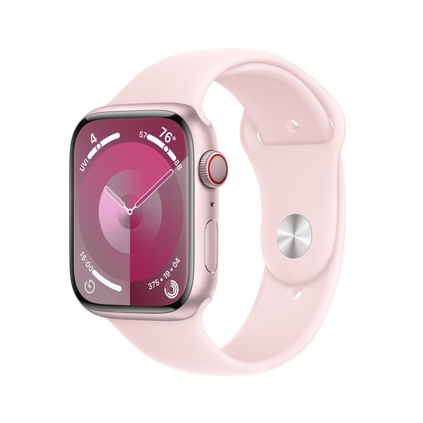 Apple_Watch_Series_9_LTE_45mm_Pink_Aluminum_Light_Pink_Sport_Band_PDP_Image_Position-1__en-US