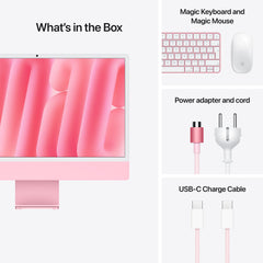 24 hüvelykes iMac Retina 4,5K kijelzővel: Apple M4 chip 8 magos CPU-val és 8 magos GPU-val, 1TB SSD, 24GB RAM, Magic Trackpad, Magic Keyboard - magyar - rózsaszín CTO