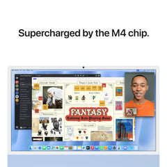 24 hüvelykes iMac Retina 4,5K kijelzővel: Apple M4 chip 10 magos CPU-val és 10 magos GPU-val, 512GB SSD, 16GB RAM, Magic Trackpad, Magic Keyboard Touch ID-val és számbillentyűzettel – magyar - kék CTO