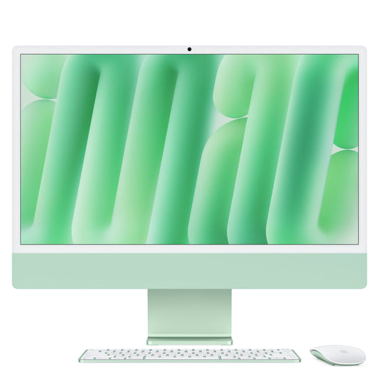 24 hüvelykes iMac Retina 4,5K kijelzővel: Apple M4 chip 10 magos CPU-val és 10 magos GPU-val, 512GB SSD, 32GB RAM, Magic Trackpad, Magic Keyboard Touch ID-val és számbillentyűzettel – nemzetközi angol - zöld CTO