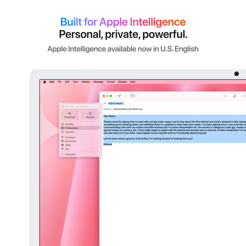 24 hüvelykes iMac Retina 4,5K kijelzővel: Apple M4 chip 10 magos CPU-val és 10 magos GPU-val, 1TB SSD, 32GB RAM, Nano-texturált üveg, Magic Mouse, Magic Keyboard Touch ID-val - magyar - rózsaszín CTO