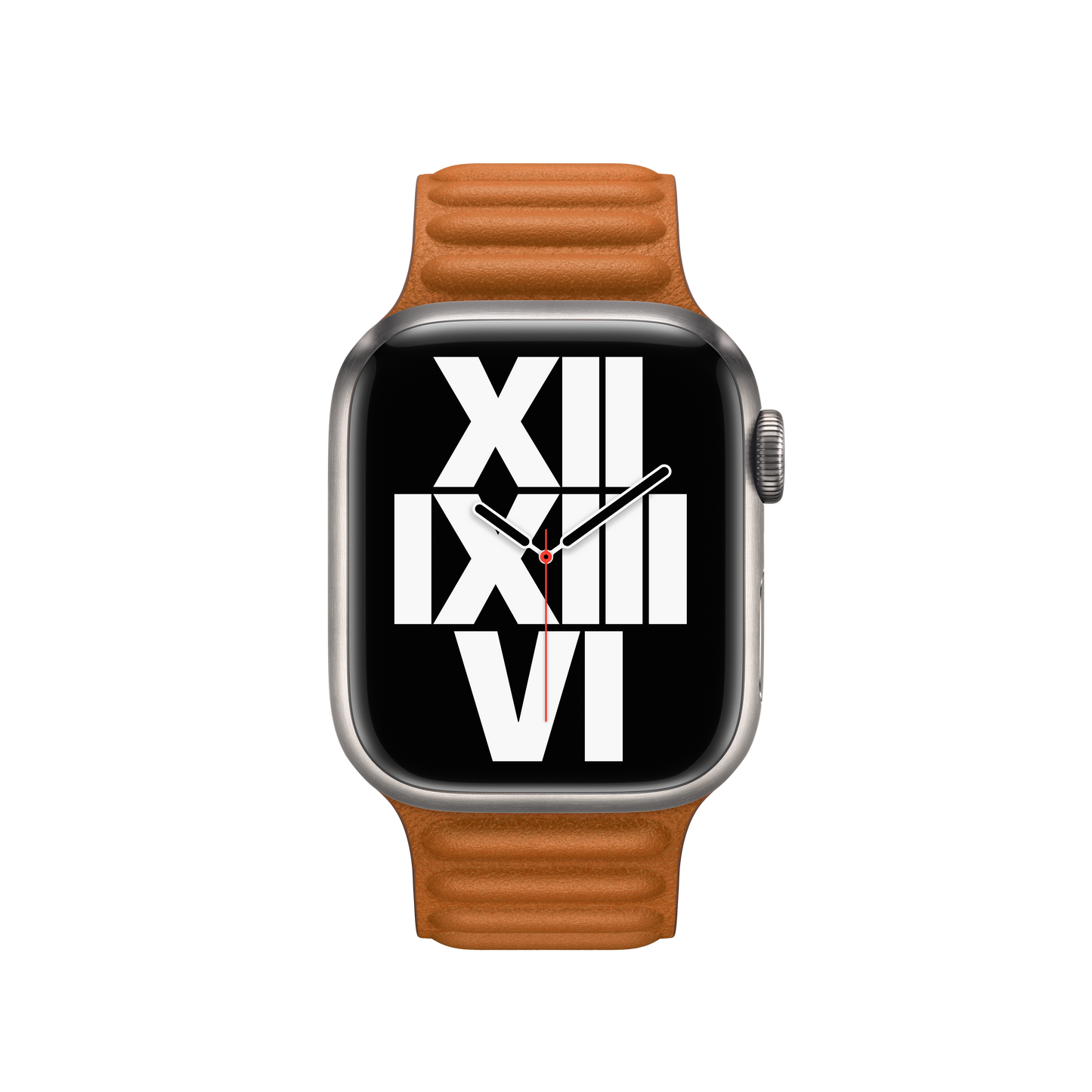 Eslabón de cuero marrón dorado de 41 mm - S/M
