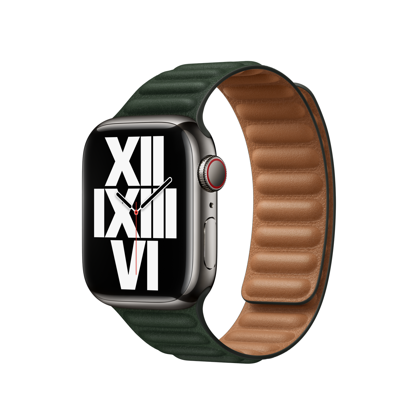 Correa de cuero verde sequoia de 41 mm (talla M/L)