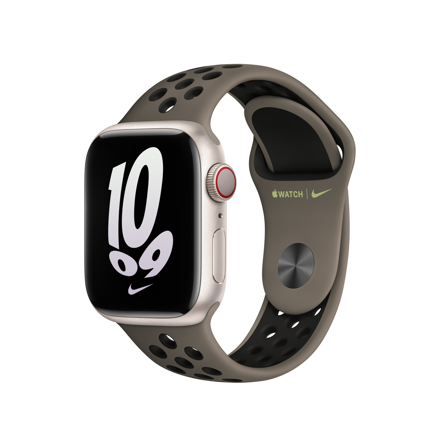Correa deportiva Nike gris oliva/negra de 41 mm (talla M/L)