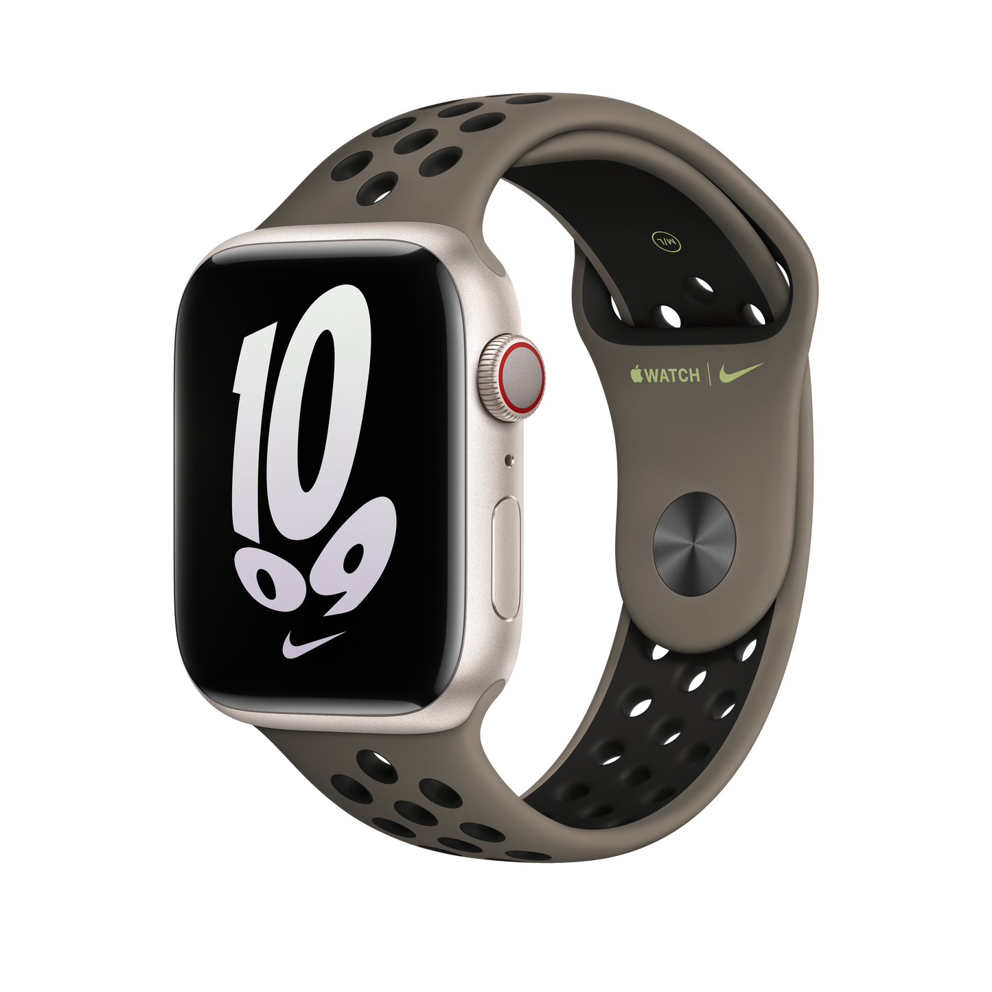 45mm Olive Gray/Black Nike Sport Band - M/L