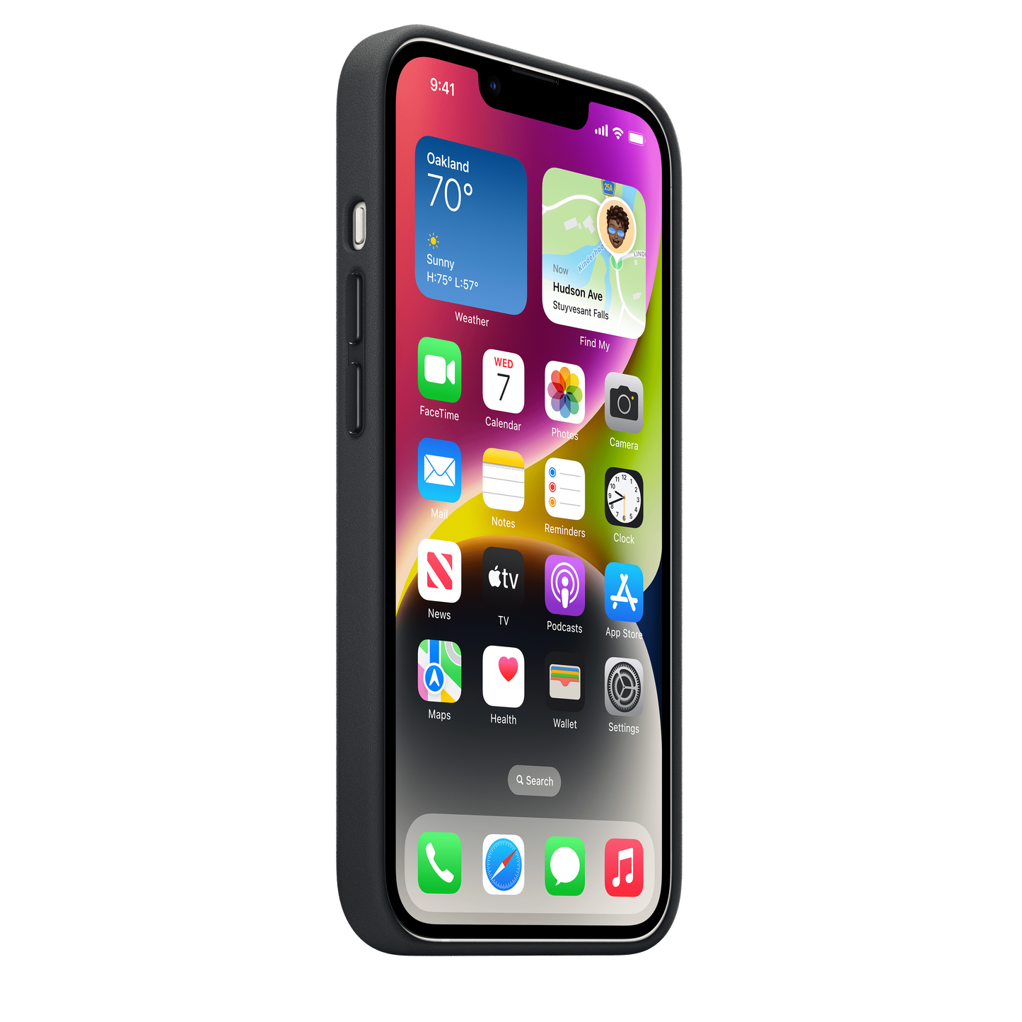 Funda de piel con MagSafe para iPhone 14 - Tinta
