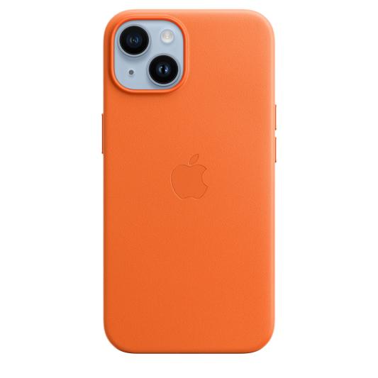 Funda de piel con MagSafe para iPhone 14 - Naranja