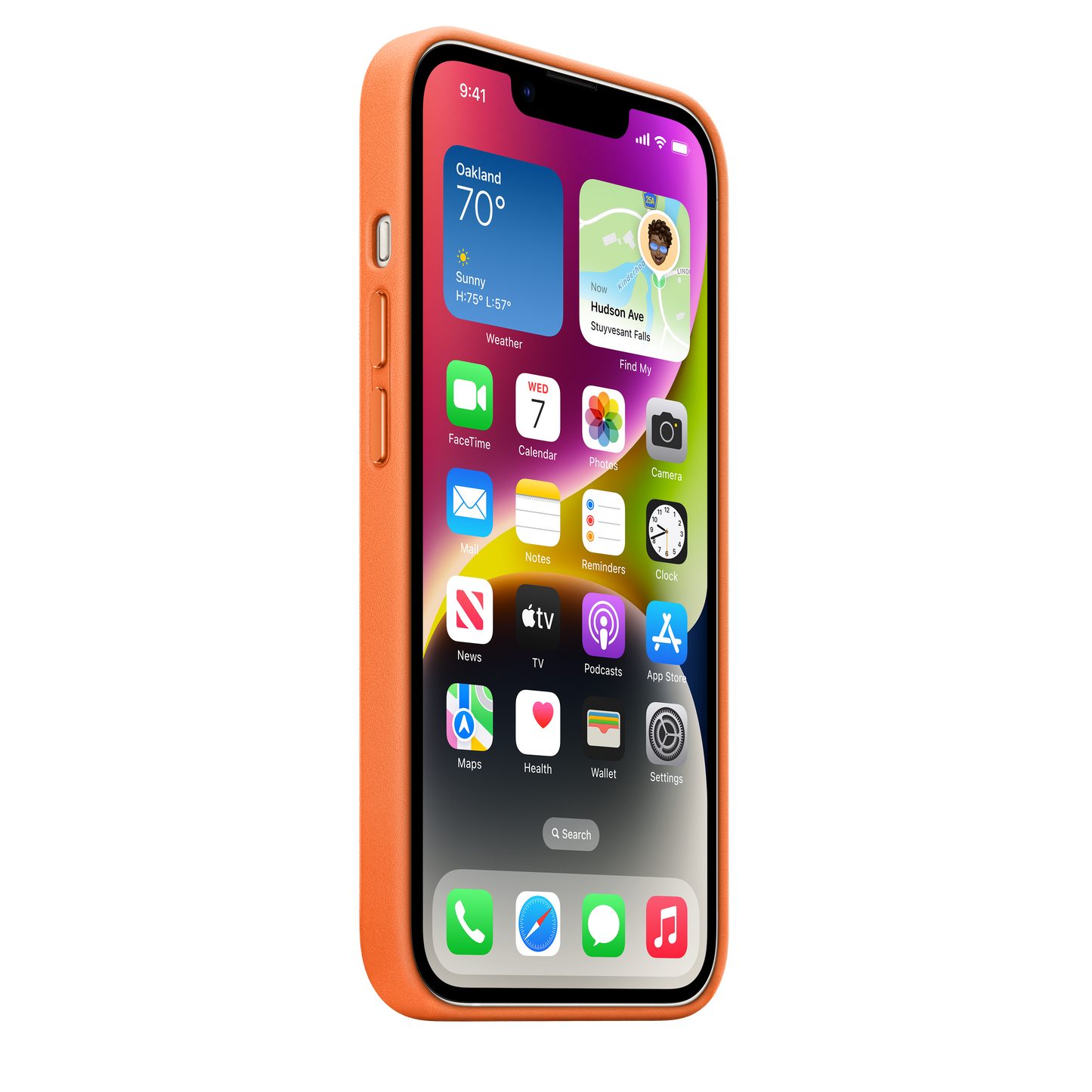 Funda de piel con MagSafe para iPhone 14 - Naranja
