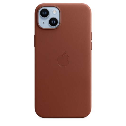 Funda de piel con MagSafe para iPhone 14 Plus - Color ocre