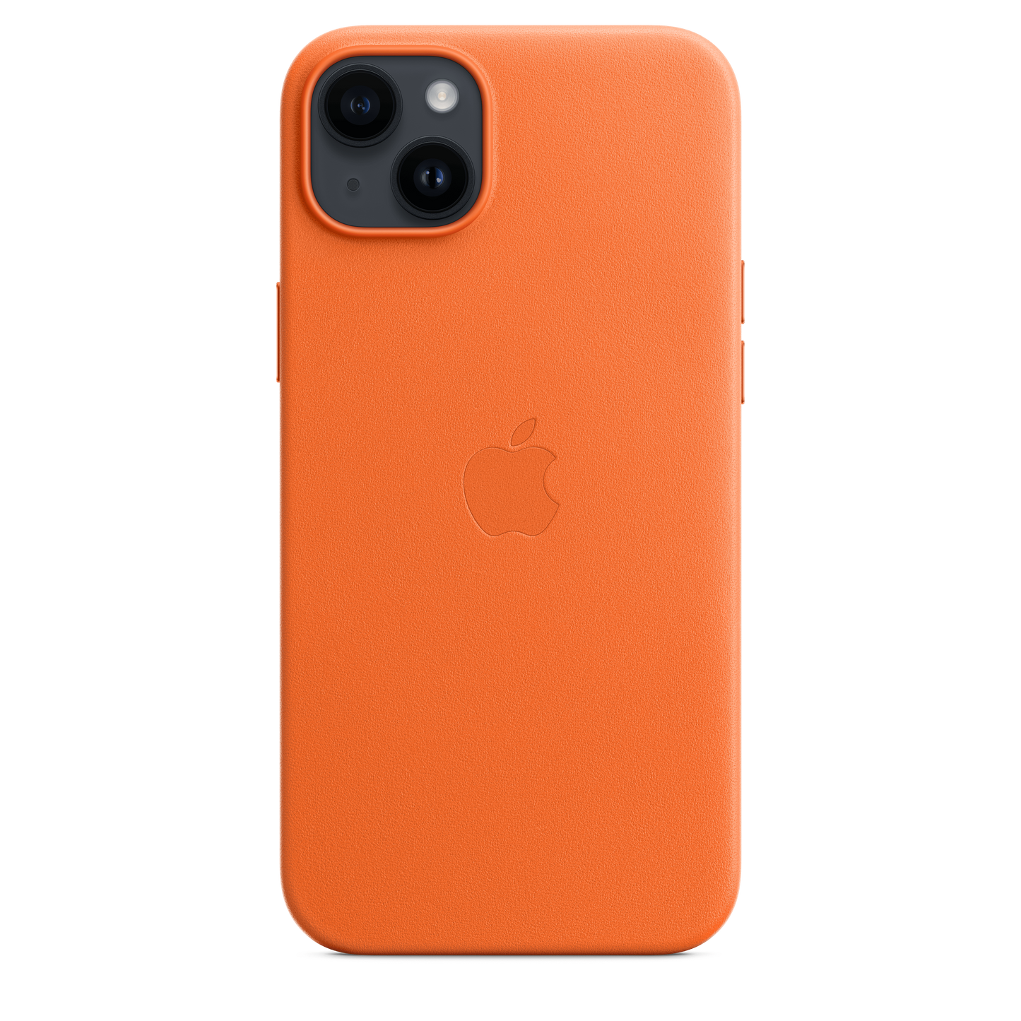 Funda de piel con MagSafe para iPhone 14 Plus - Naranja