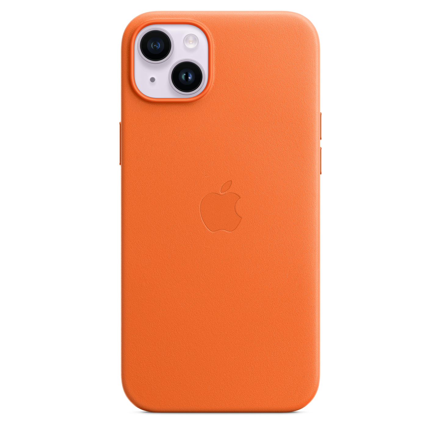 Funda de piel con MagSafe para iPhone 14 Plus - Naranja