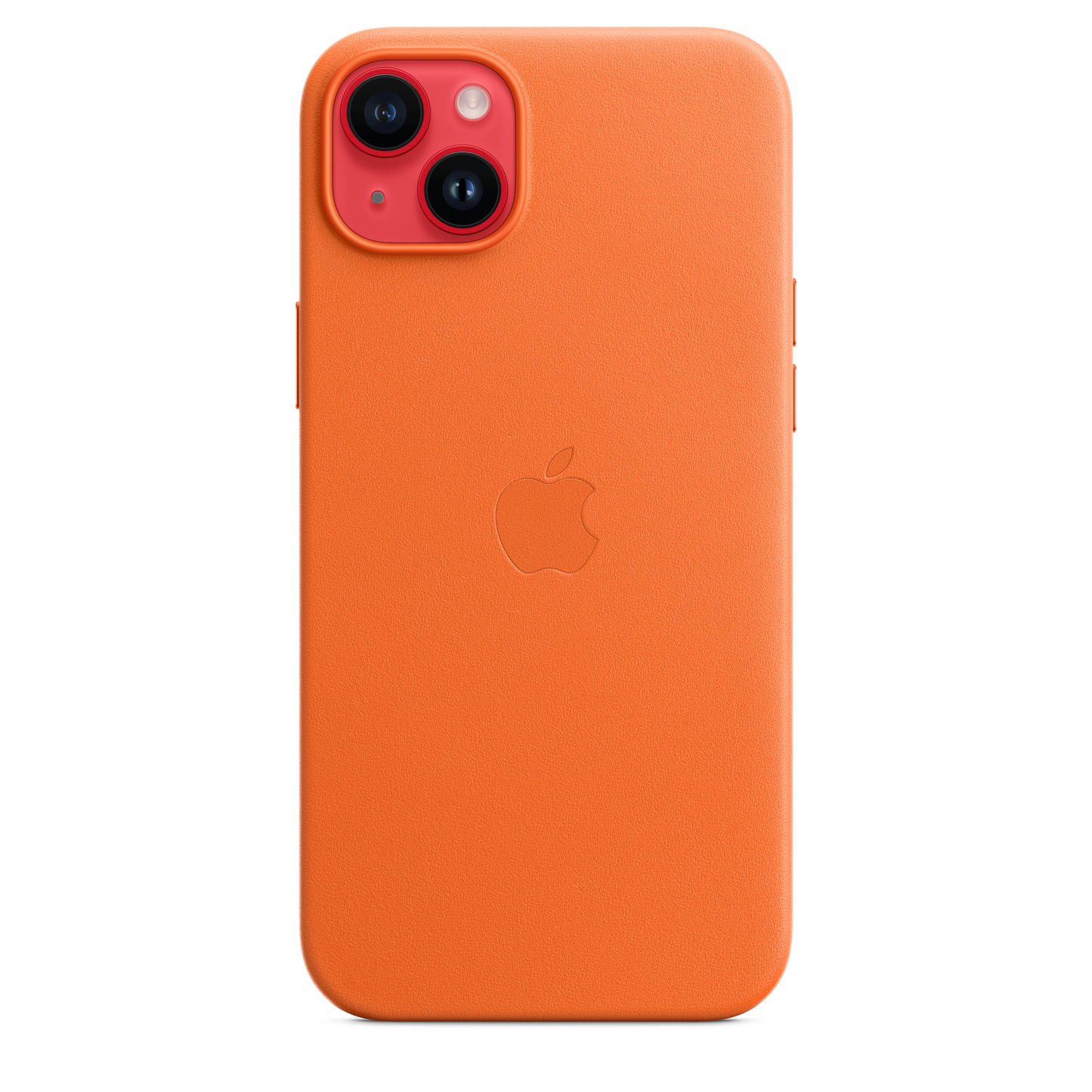 Funda de piel con MagSafe para iPhone 14 Plus - Naranja