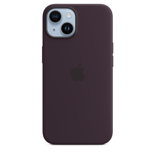 Funda de silicona para iPhone 14 con MagSafe - Elderberry