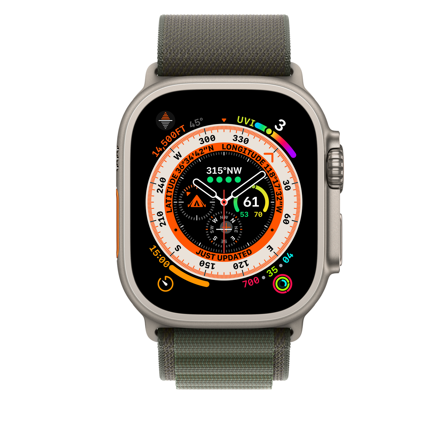 Correa Alpine Loop verde de 49 mm (mediana)