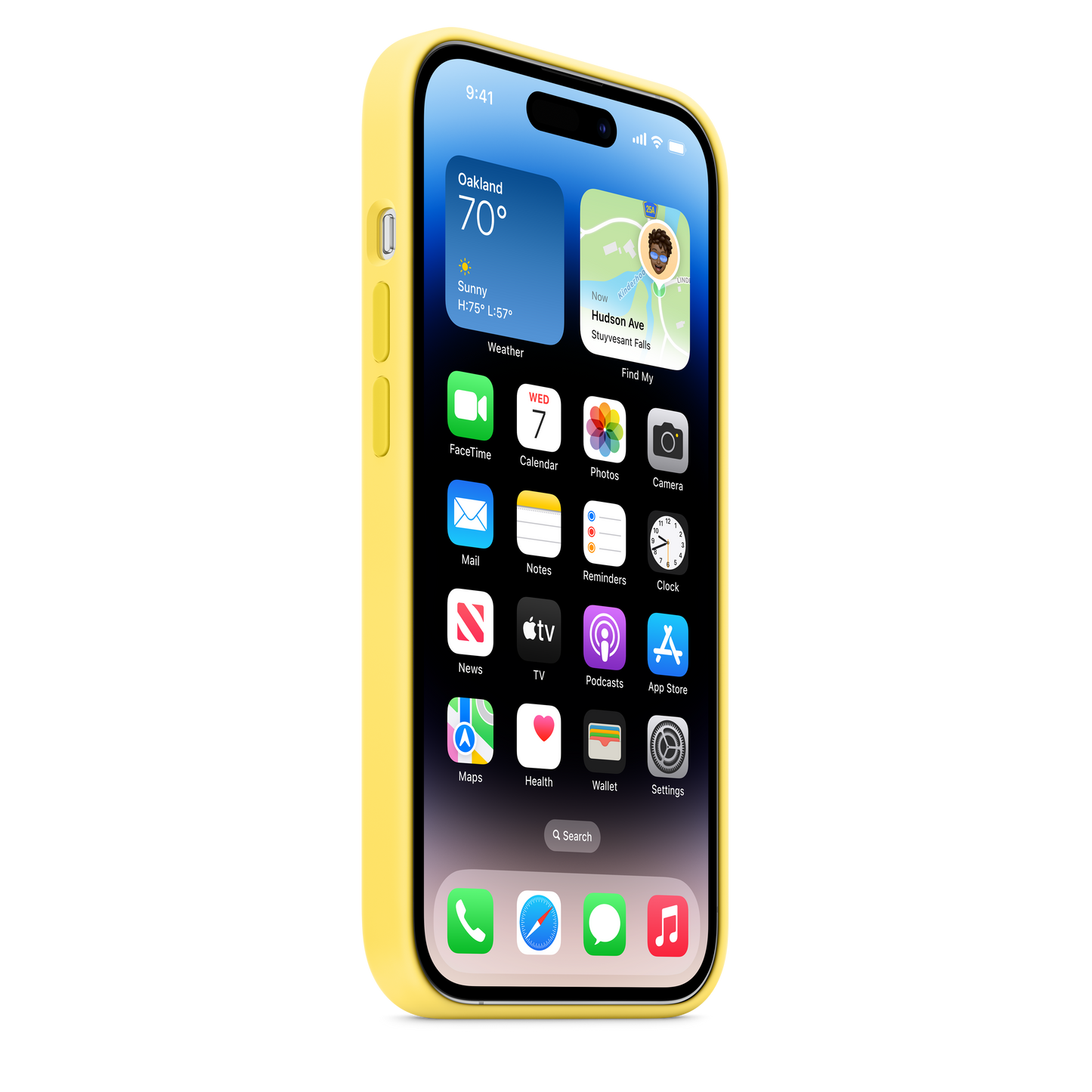 Funda de silicona para iPhone 14 Pro con MagSafe - Amarillo Canario