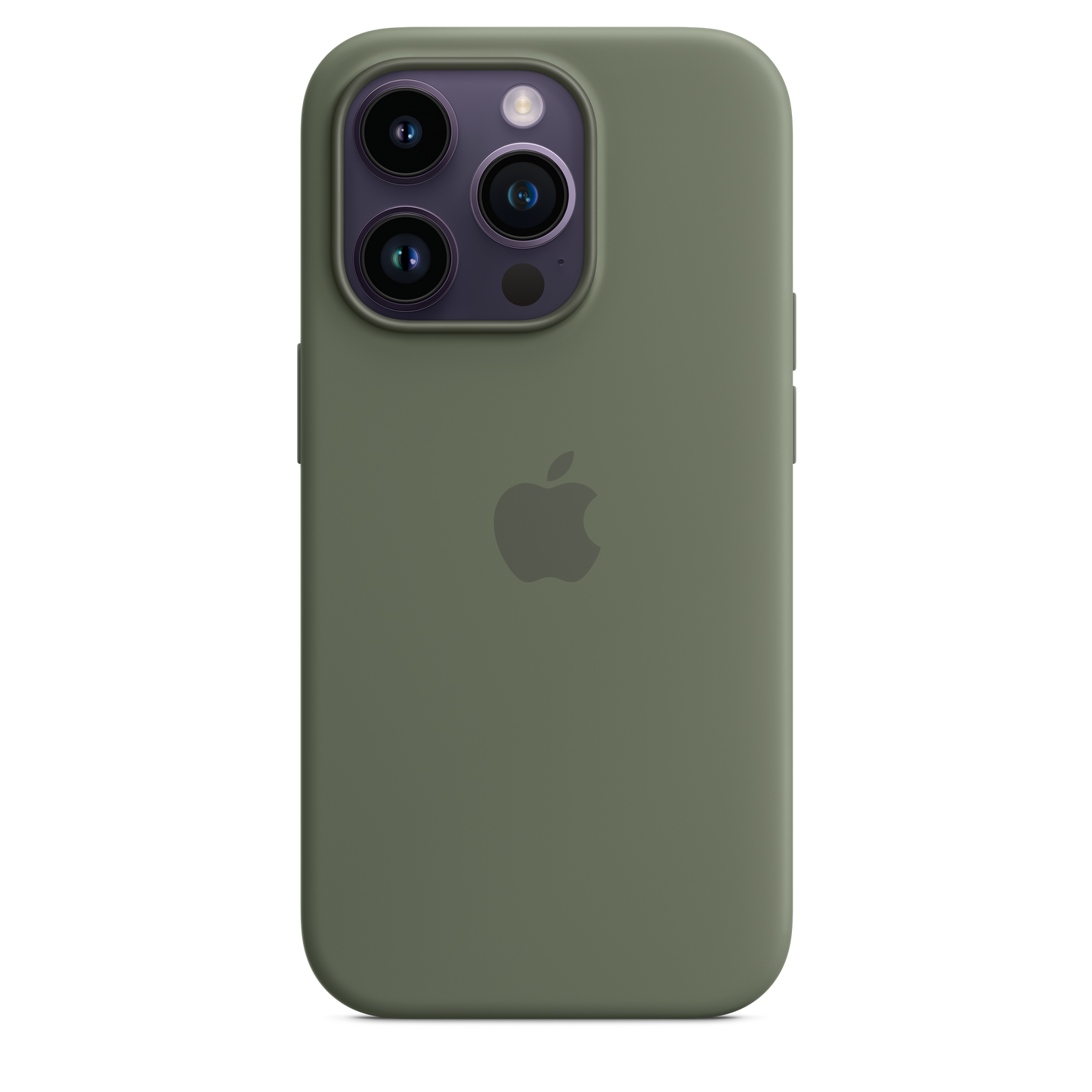 Funda de silicona para iPhone 14 Pro con MagSafe - Verde oliva