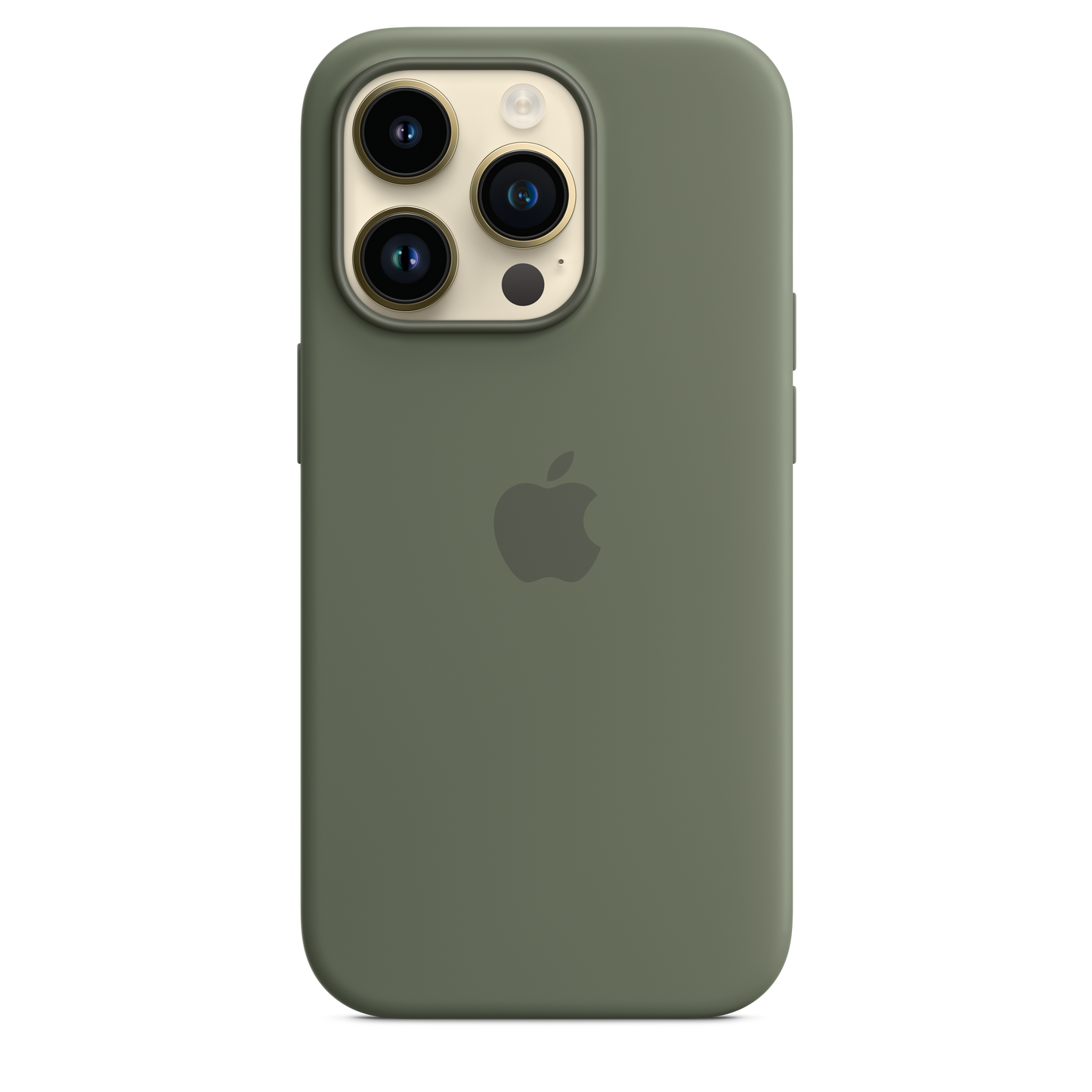 Funda de silicona para iPhone 14 Pro con MagSafe - Verde oliva