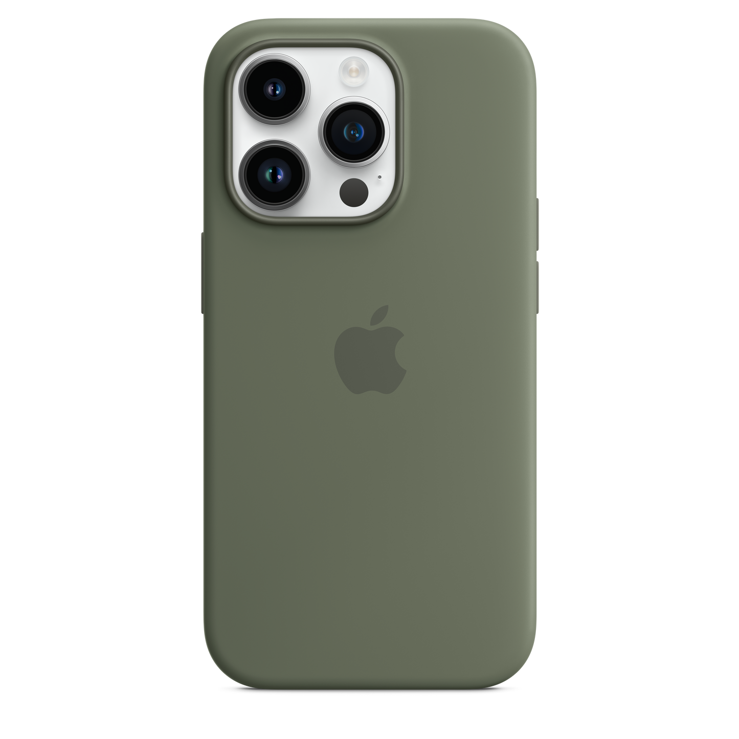 Funda de silicona para iPhone 14 Pro con MagSafe - Verde oliva