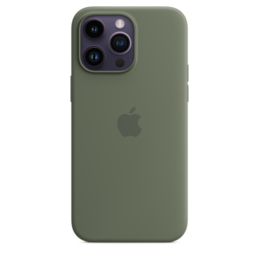 Funda de silicona con MagSafe para iPhone 14 Pro Max - Verde oliva