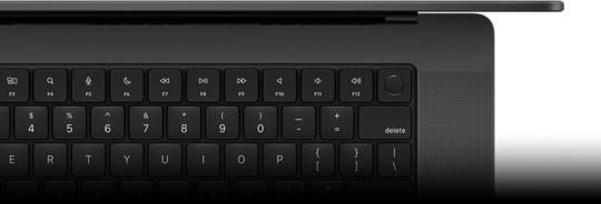 Vista superior del Magic Keyboard con Touch ID.