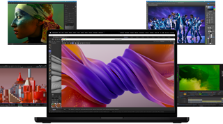 A variety of colorful screen content suggesting the powerful apps performance