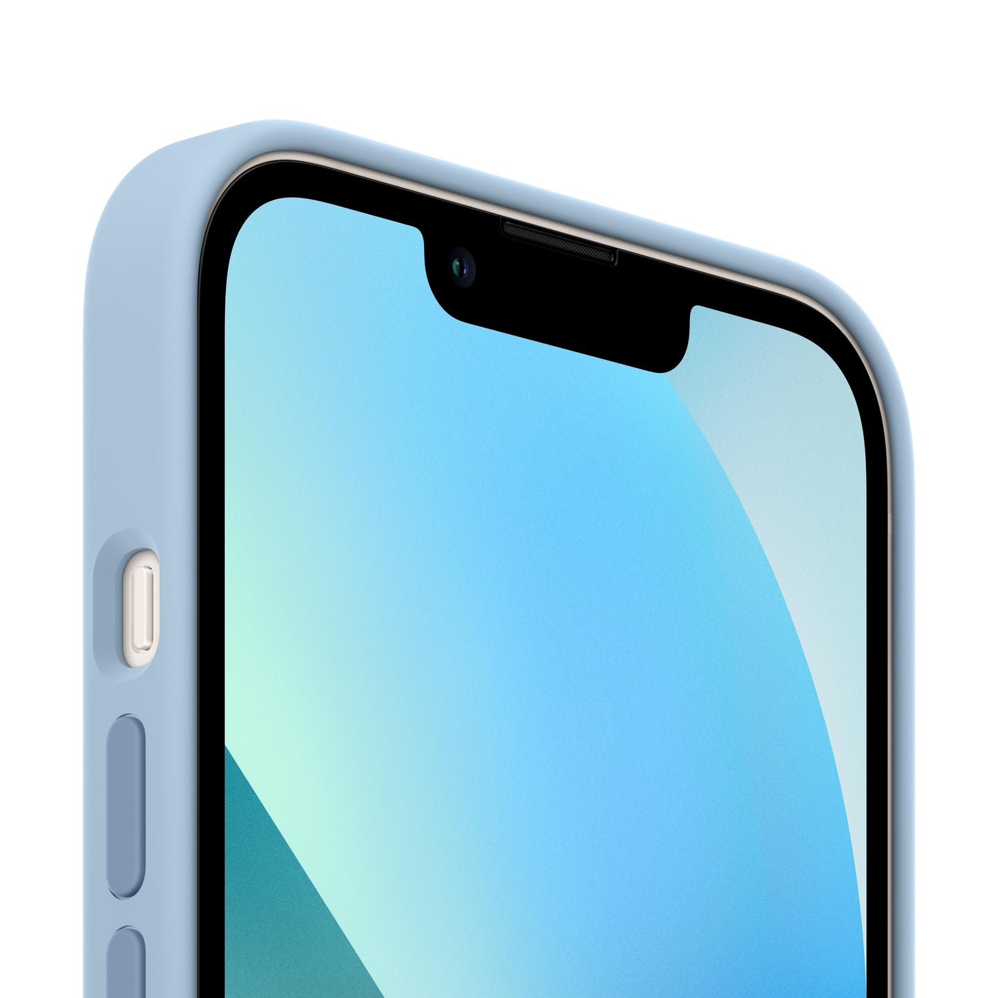 Funda de silicona para iPhone 13 con MagSafe - Azul niebla