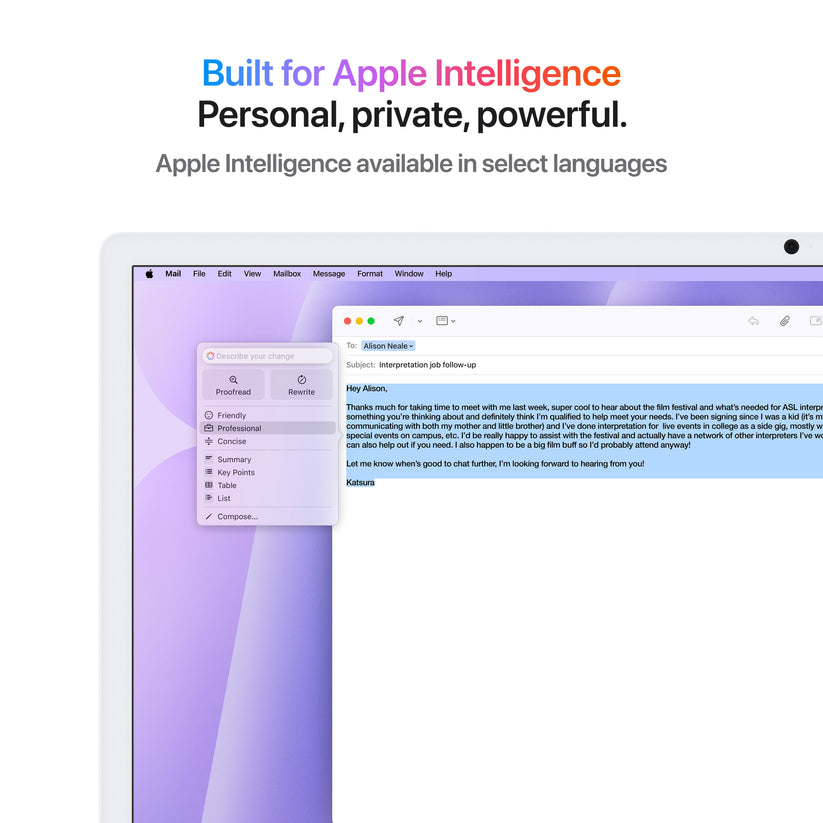 24 hüvelykes iMac Retina 4,5K kijelzővel: Apple M4 chip 10 magos CPU-val és 10 magos GPU-val, 1TB SSD, 24GB RAM, Nano-texturált üveg, Magic Mouse, Magic Keyboard Touch ID-val - magyar - lila CTO